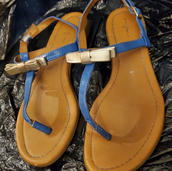 Women's Thong Sandals- Blue - Picture 5 of 15